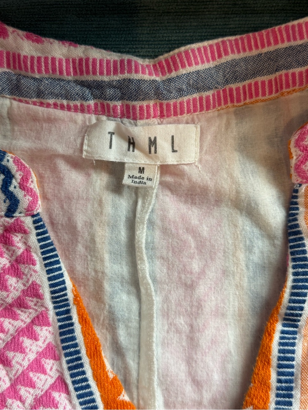 THML Pink Striped Summer Dress with Orange & Navy Accents - Picture 3 of 6